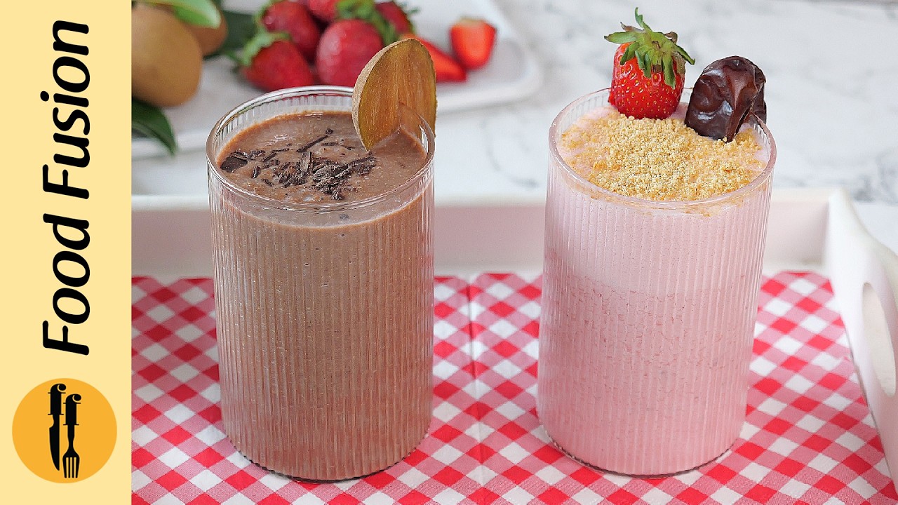 Strawberry Cheesecake & Desi Chocolate Chikoo Shake Recipes By Food Fusion