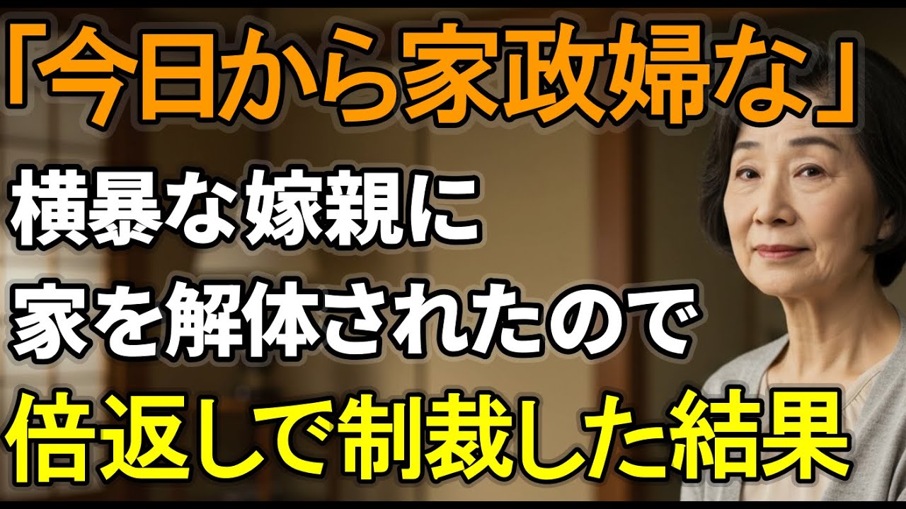 「今日からお前は家政婦だ」と宣言した嫁親の悲惨すぎる末路とは【シニアライフ】【60代以上】