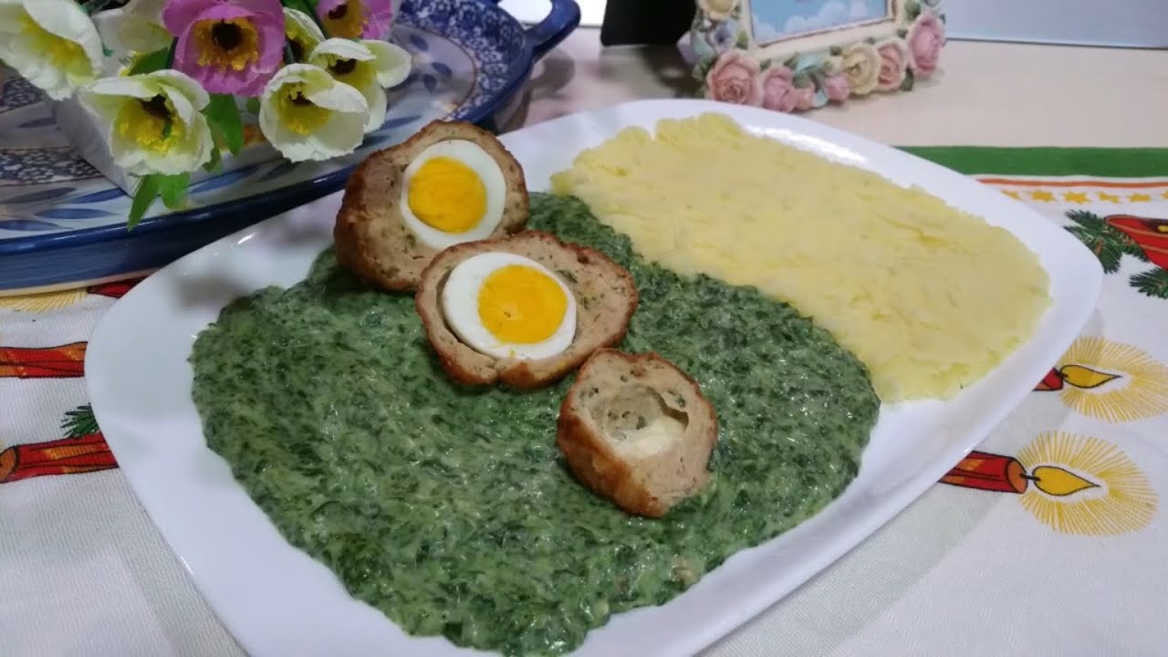 Chifteluțe Umplute cu Brânză de Vaca și Ou cu o Garnitura Delicioasa de Spanac de la Bunica 🍂