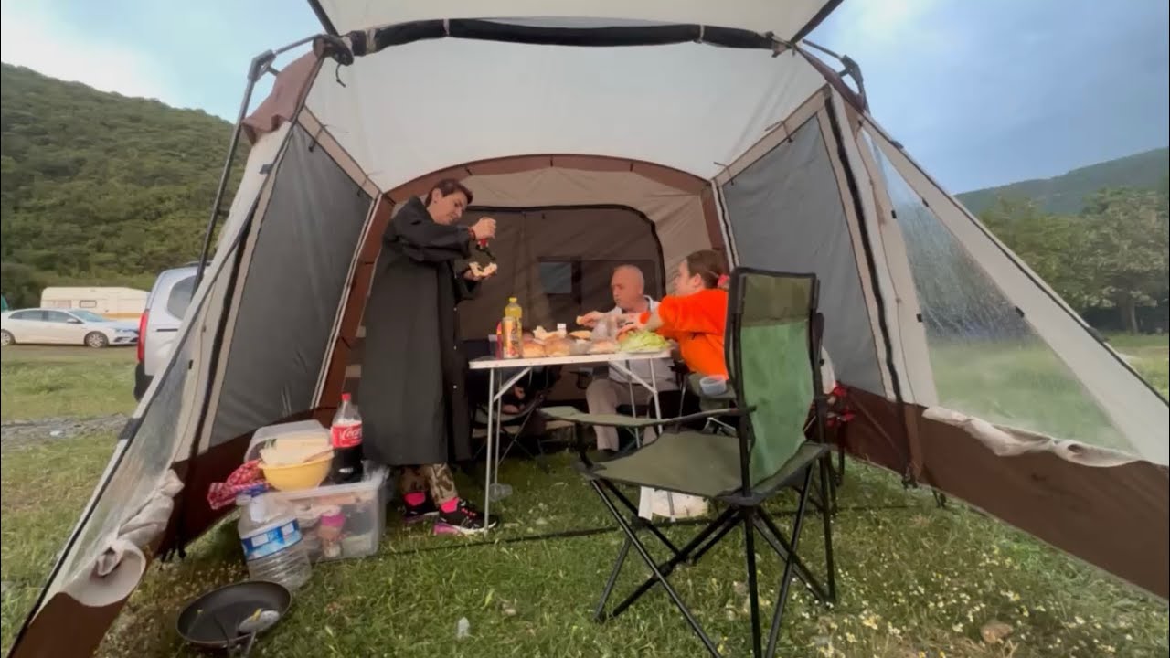 KÖMÜR LİMANI KAMPIMIZ YAĞMUR ALTINDA #beach #camping #diving 2. Bölüm