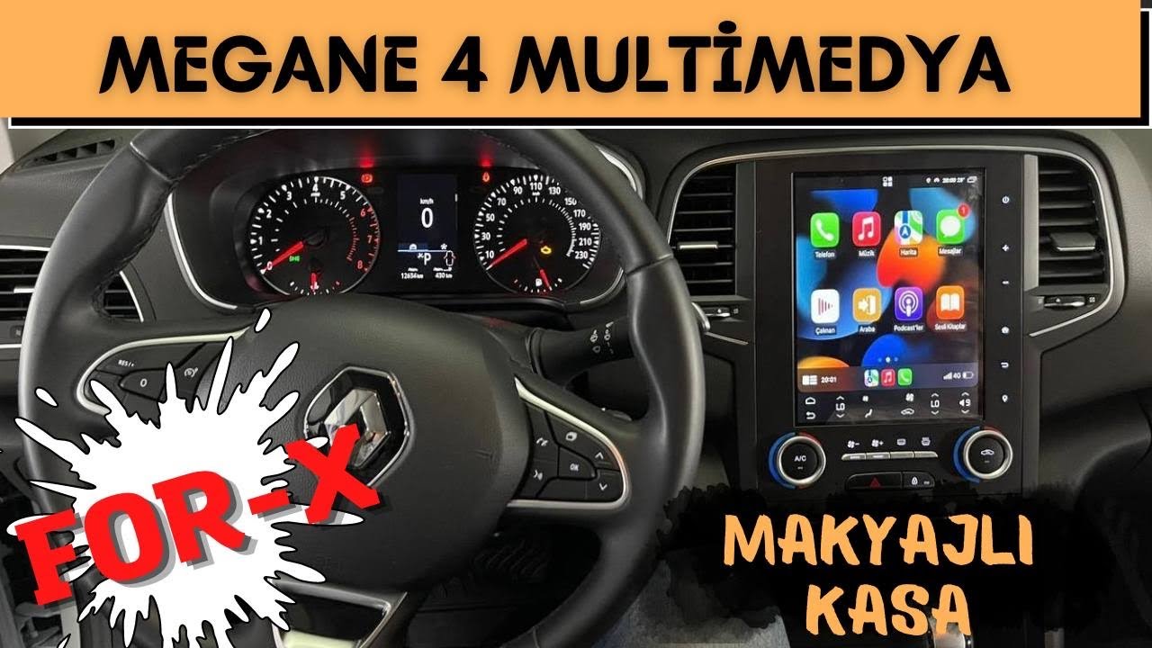 Megane 4 FOR-X Makyajlı Kasa, Faz2, Android, Car Play, Teyp, Klip Oynatma