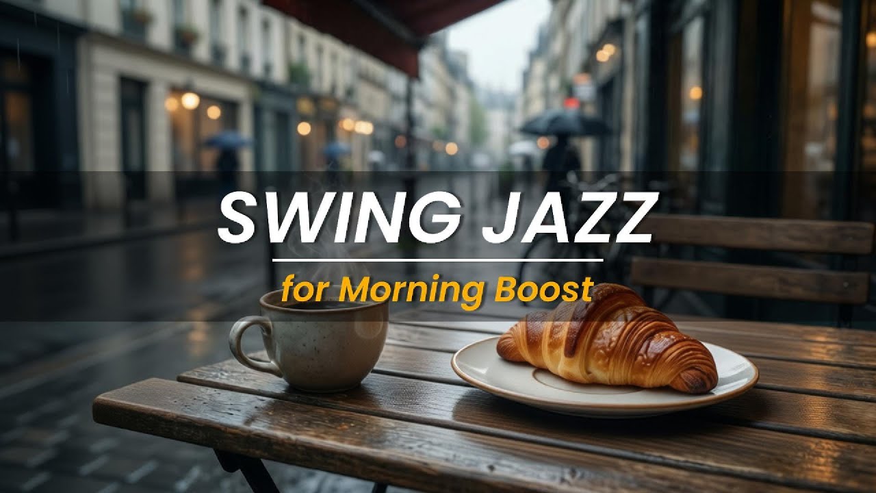 Swing Jazz & Rain for Morning Boost ☕ Happy Jazz Music for Work, Study & Good Mood