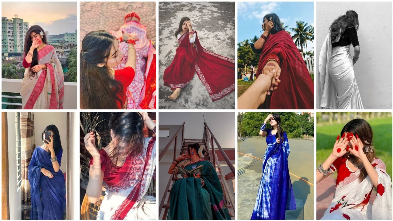 🦋Stylish Saree poses For Girl's ||🔥Dp Or profile picture for 💞whatsapp ||👻stylish hidden face dp pic