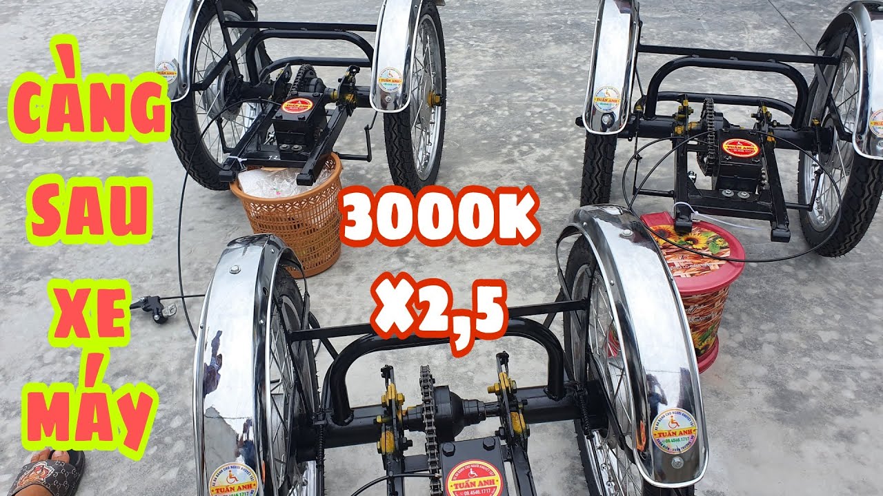 Càng sau xe ba bánh cho người khuyết tật || Tuấn Anh