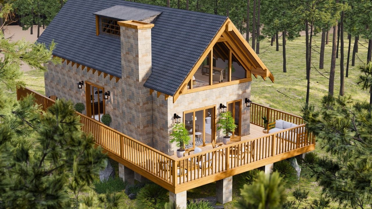 Stunning Wood & Stone Cabin with Wrap-Around Deck - Dream Escape!