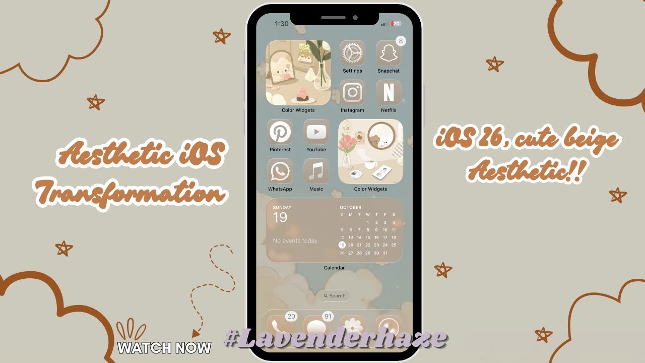 iOS 26, Beige Aesthetic⋆｡˚🧸 ⋆｡