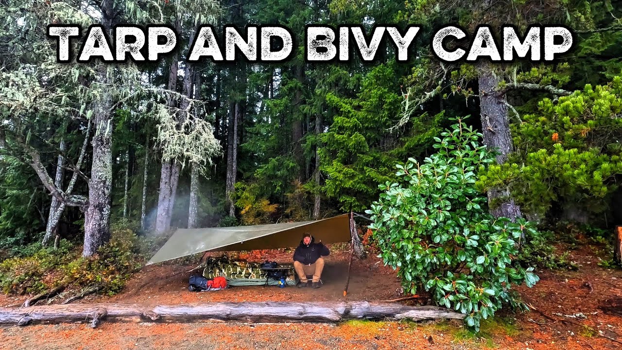 Winter Tarp and Bivy Camping on a Lake