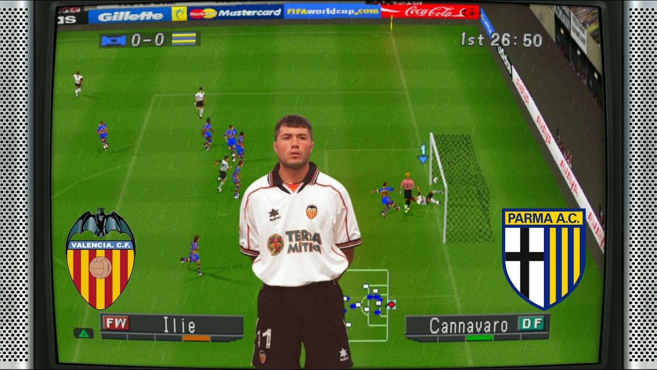Winning Eleven 2002: Deluxe (+improvements) - Valencia🦇 vs Parma [PS1]