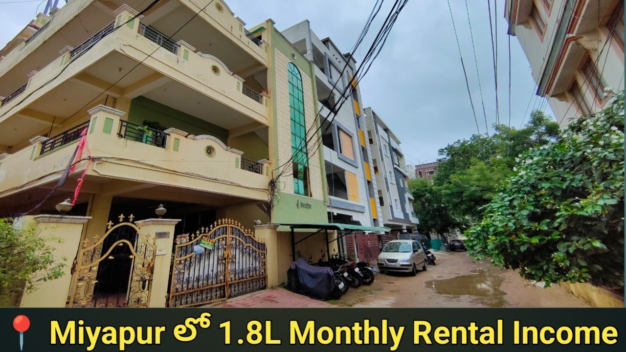 📍 Miyapur లో G+4 Furnished Independent HouseForSale in Hyderabad [Monthly : 1.8Lack  Rental Income]