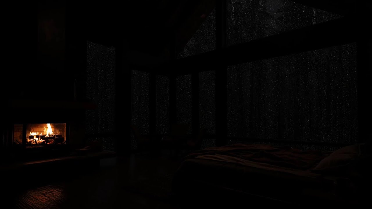 Fireplace And Rain Sound For Sleeping No Ads 🔥 A Stress-Free Evening and Restful Night 🌧️🔥#1