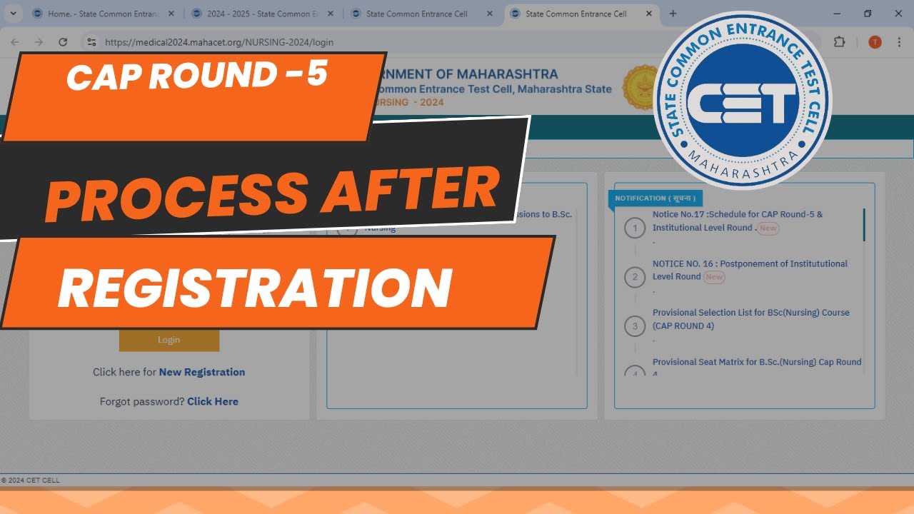 MH Nursing CET 2024 | Process after cap round | Admission process | 