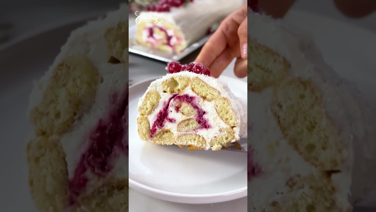 Ladyfinger Cranberry Cake Roll – Easy, No-Bake Holiday Dessert