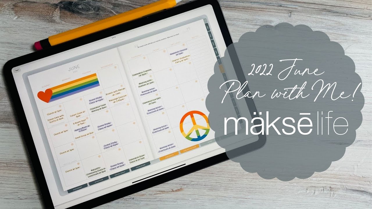 JUNE 2022 Makselife Digital Plan With Me, Monthly Goals, Vision Board & More! Feat iPad & Goodnotes