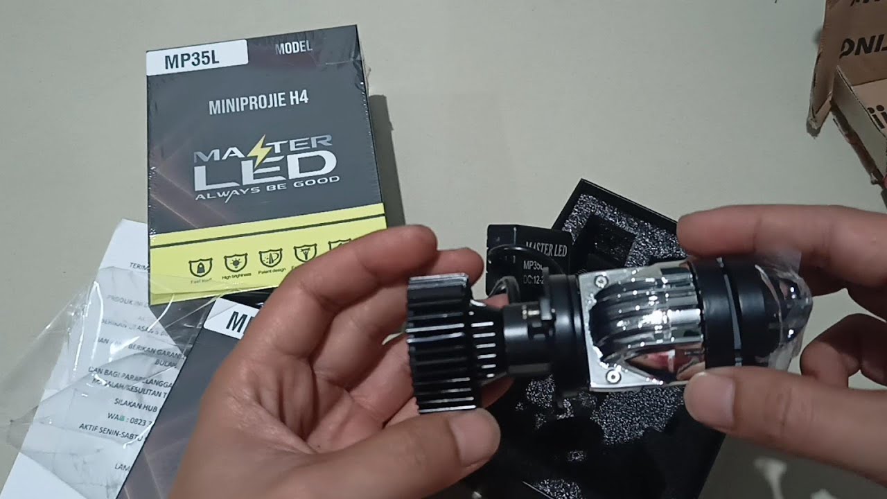 Review lampu Laser Mini Projie socket H4 MP35L dari MASTER LED