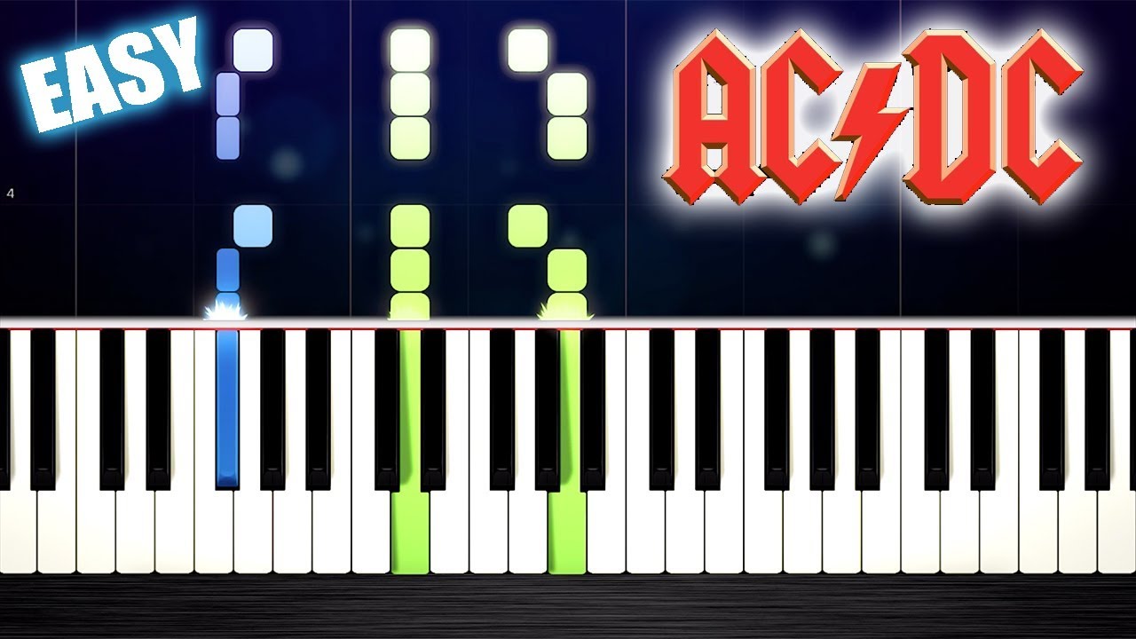 AC/DC - Highway To Hell - EASY Piano Tutorial by PlutaX