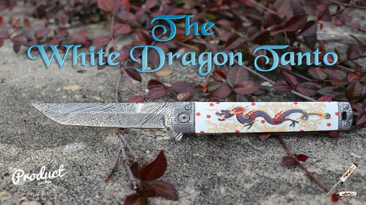 Masters Collection Damascus Tanto White Dragon Knife