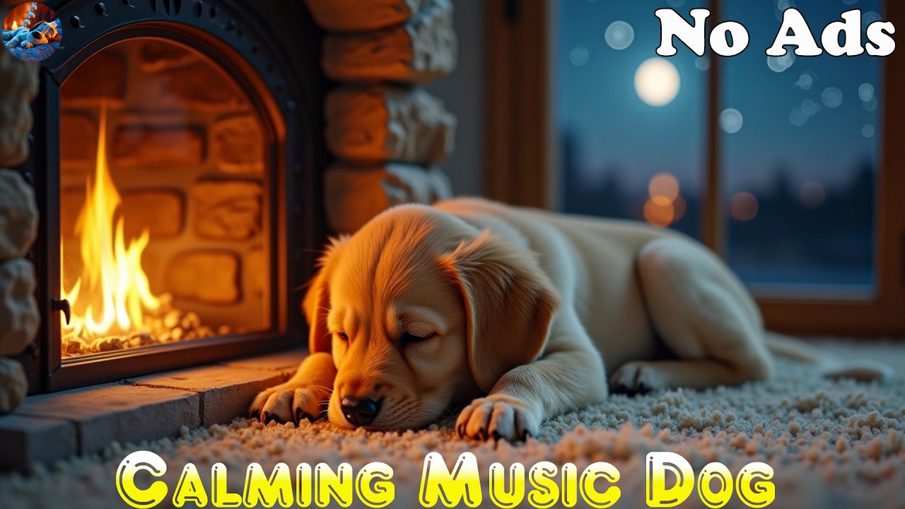 🐶Sleeping Dog by Fireplace🔥Soothing Fireplace Sounds for Deep Dog Sleep