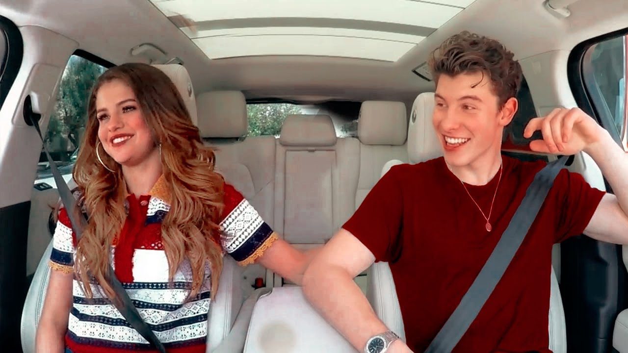Selena Gomez have fun in Carpool with Shawn Mendes