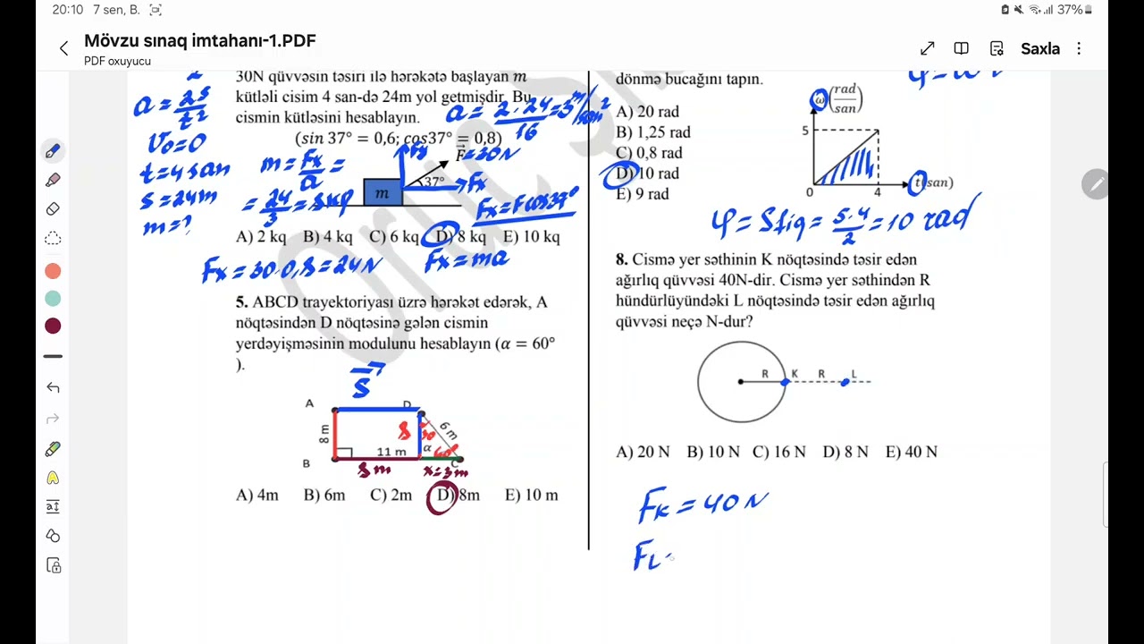 Mövzu sınaq imtahanı-1 izahı