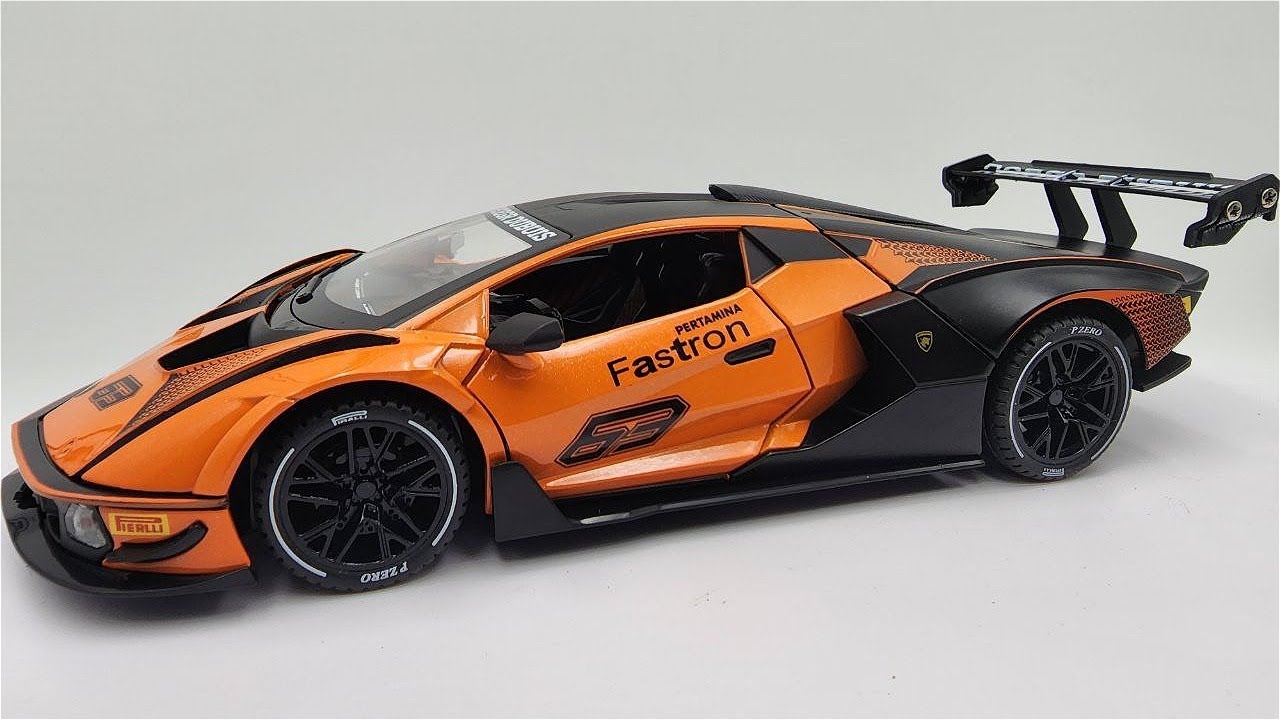 Unboxing 1:24 Lamborghini SCV12 Diecast Metal Model Toy Car