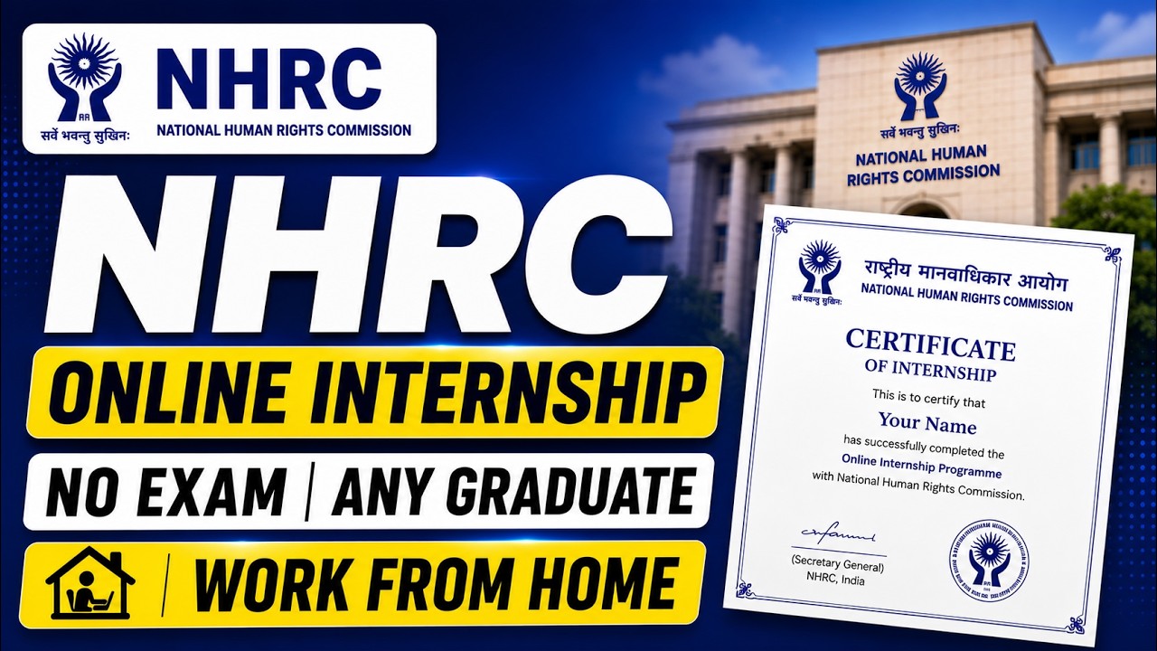 NHRC Online Internship 2026🔥| 100 Posts | Any Graduate | Work From Home