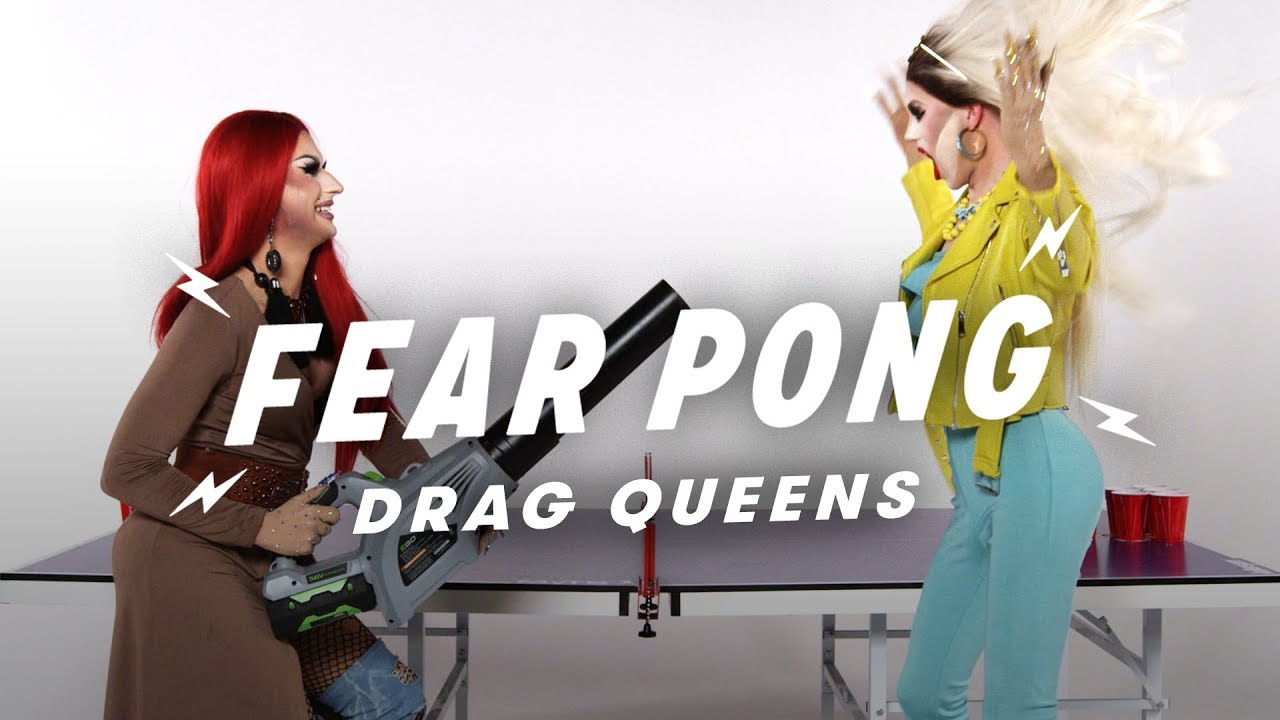 Drag Queens Play Fear Pong (Lucy Paradisco vs. Stacey Starstruck) | Fear Pong | Cut