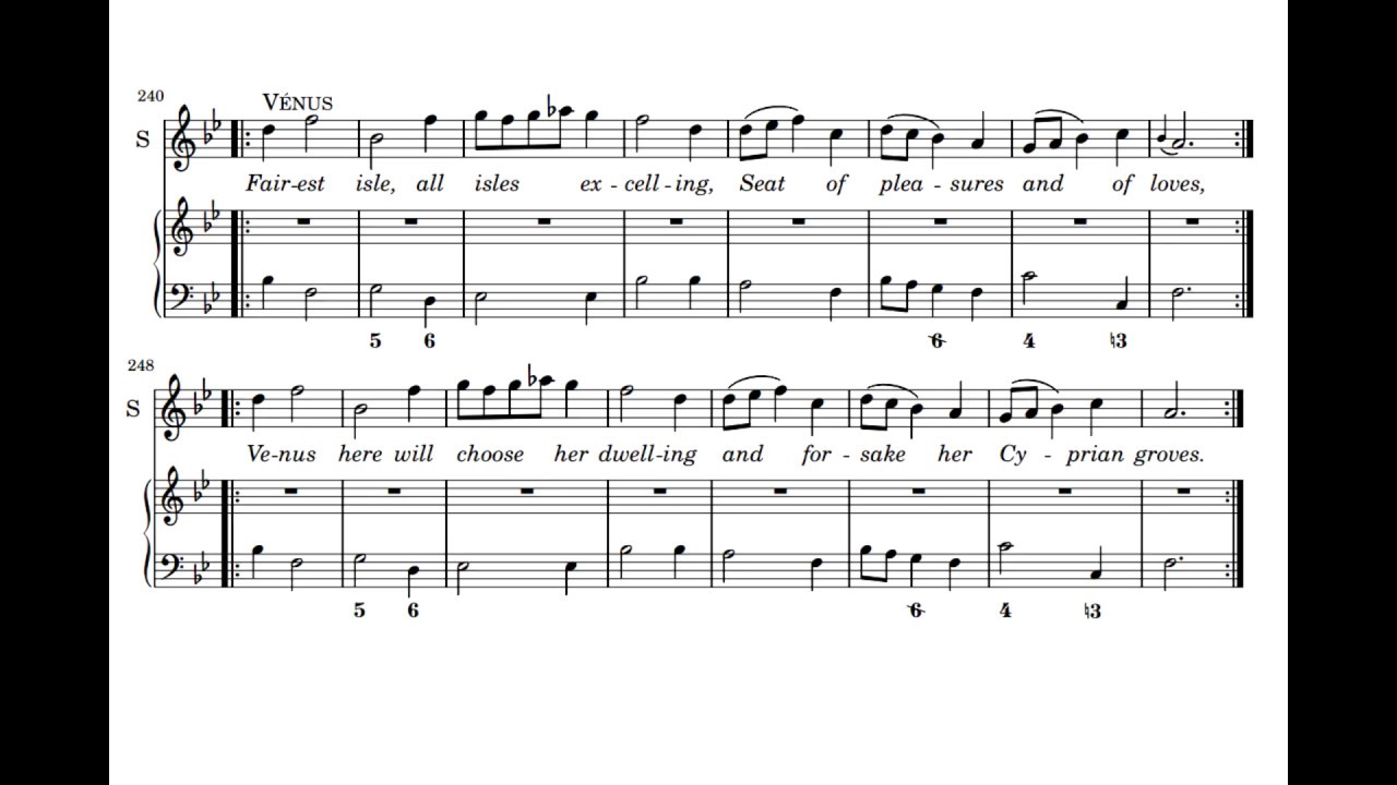 Fairest Isle (King Arthur - H. Purcell) Score Animation