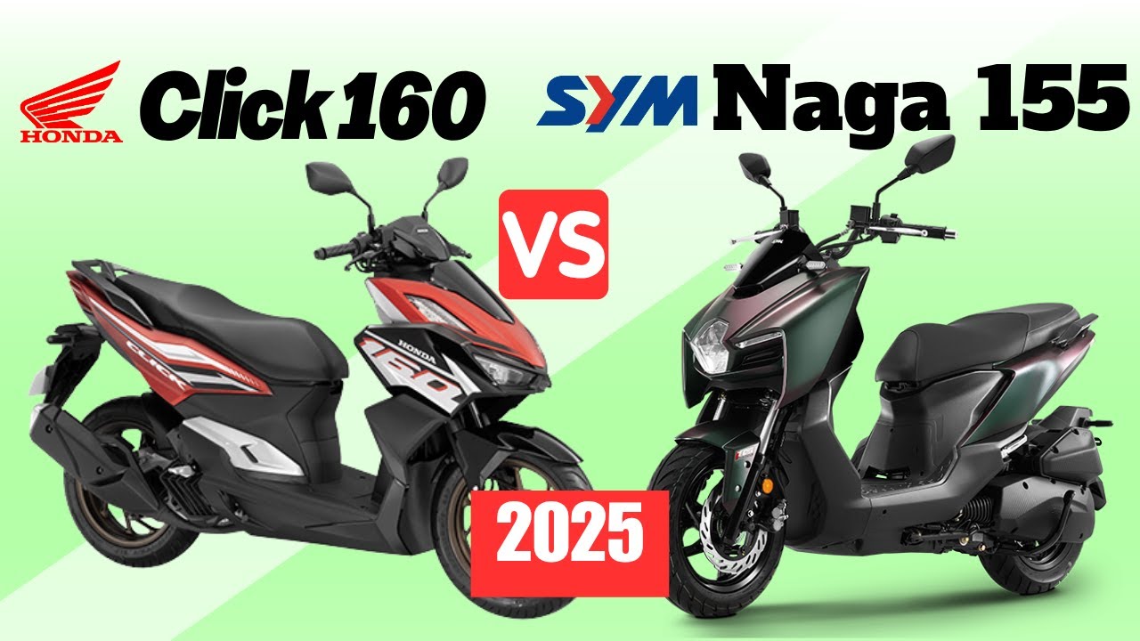 Honda Click 160 vs SYM Naga 155 | Side by Side Comparison | Specs & Price | 2025
