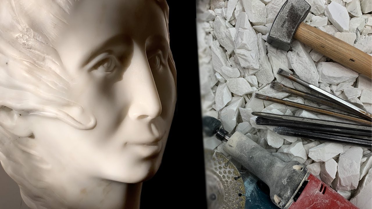 Hand Carving Marble - Traditional Tools & Power Tools // Modern Stone Carving Ancient Techniques
