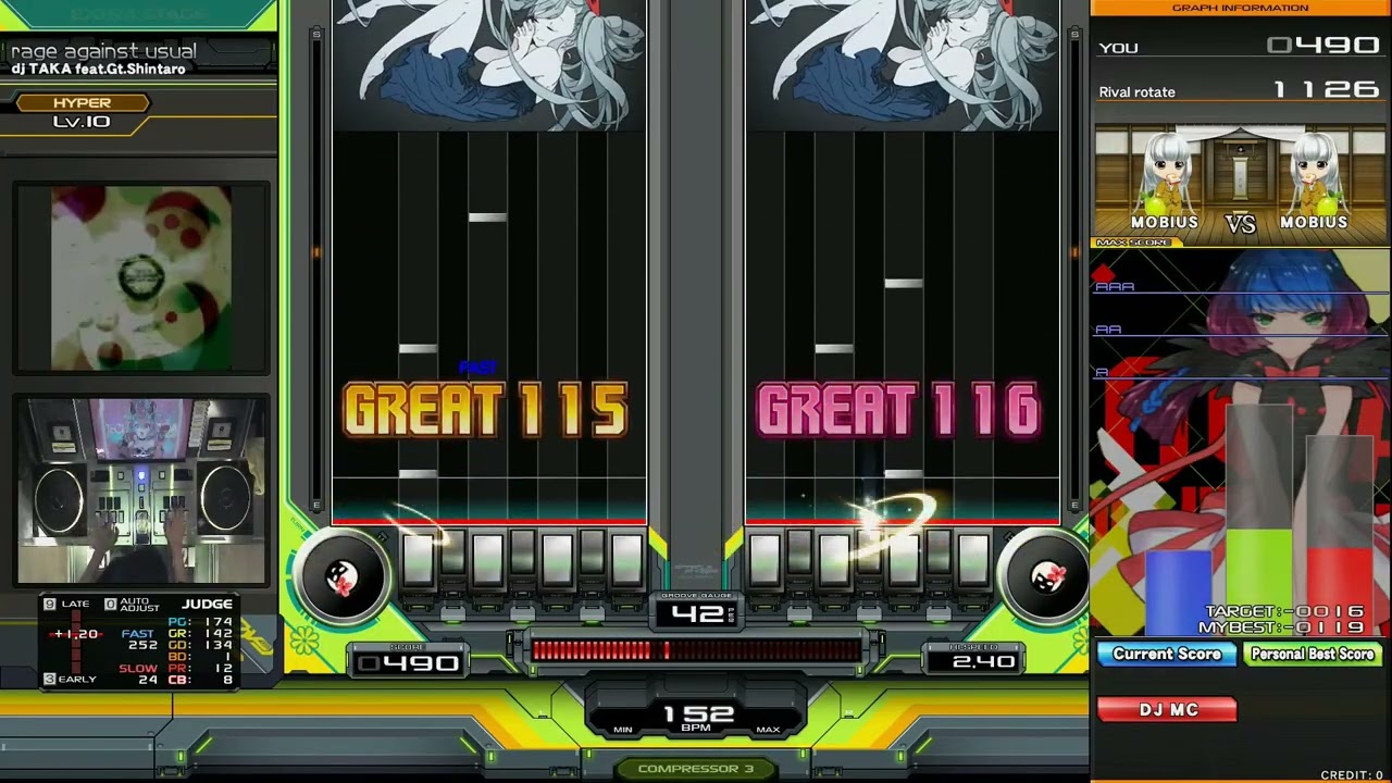 Beatmania IIDX 33 rage against usual DPH HARD CLEAR