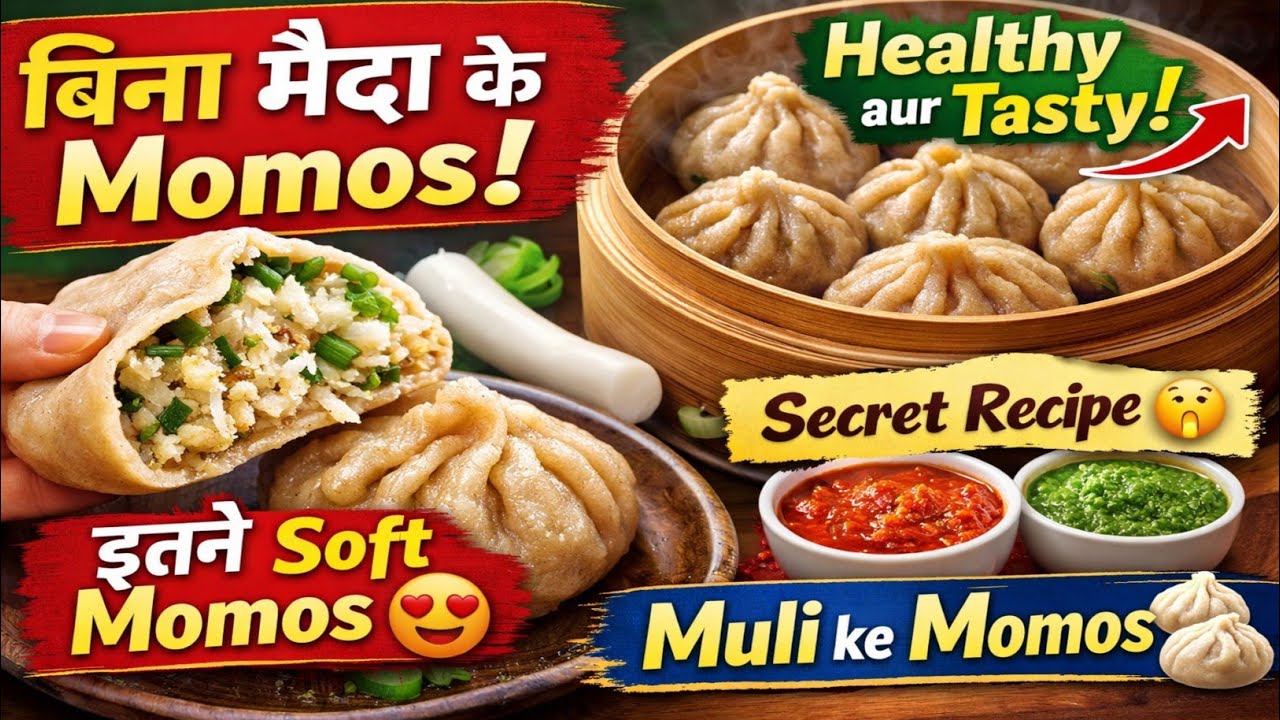 बिना मैदा के मोमोज कैसे बनाएं | आटे के मोमोजNo Maida Momos Recipe | Aata aur Muli ke Healthy Momos