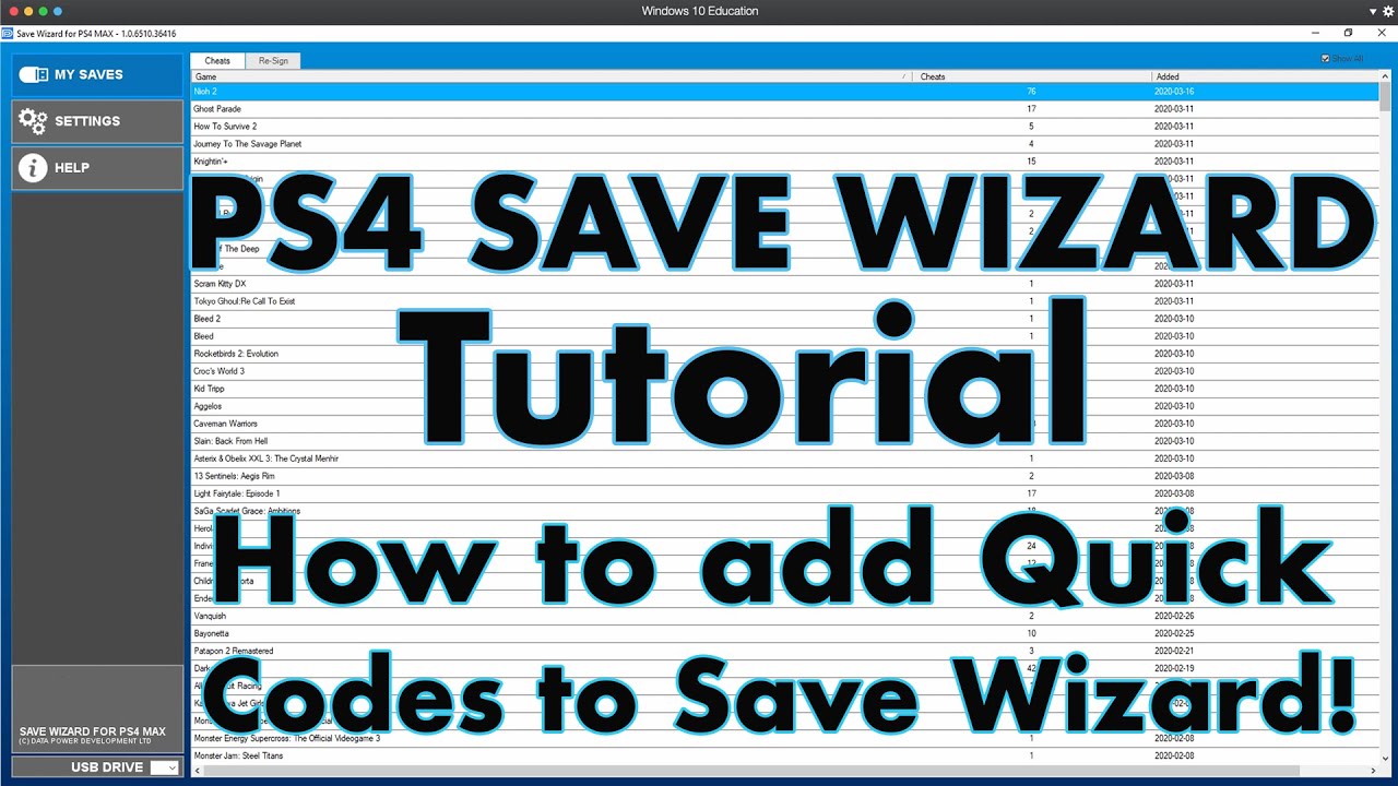 PS4 Save Wizard Tutorial - How to Add Quick Codes to Save Wizard!😉👻