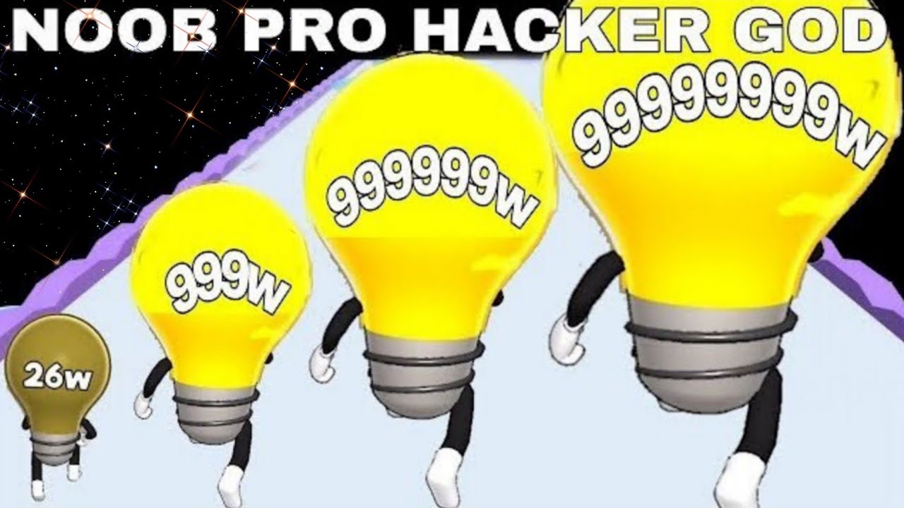 NOOB VS PRO VS HACKER VS GOD  in Watt the bulb |Bulb Max level Part 5