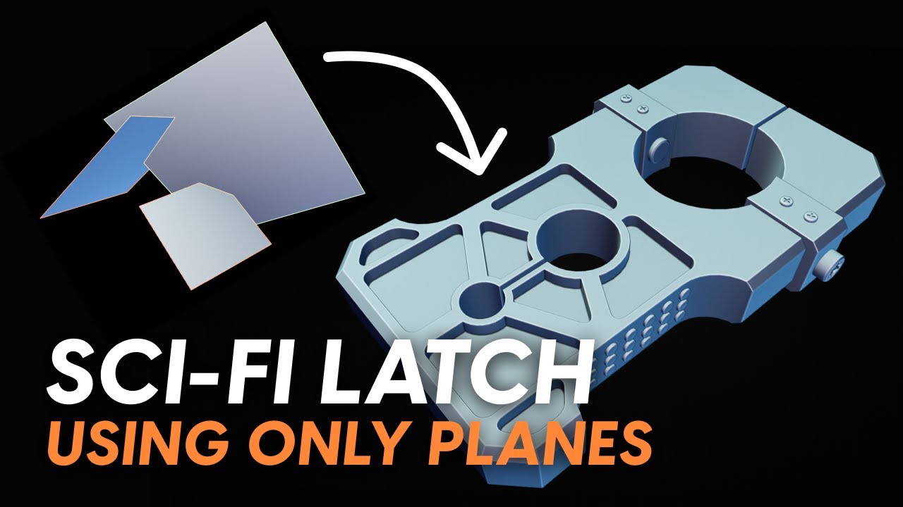 Create a non-destructive sci-fi latch using only planes! — ND Add-on
