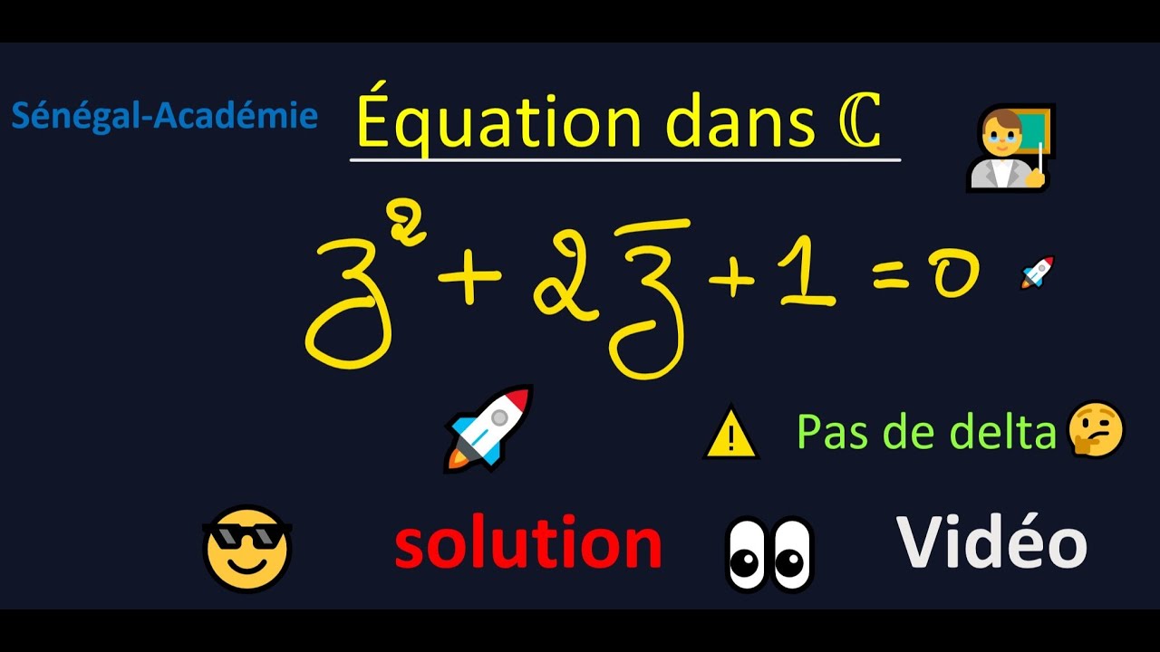 Résolution d'une équation du second degré dans ℂ : u² +2ū +1 = 0 ( z et z barre )
