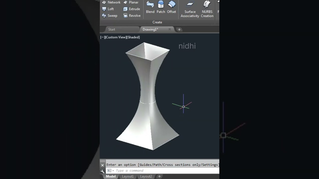 Как использовать команду Loft в AutoCAD 3D
