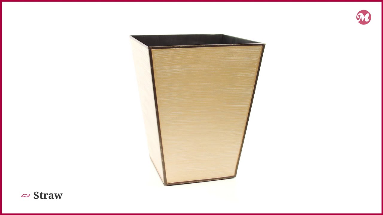Blonde Straw WastePaper Bin | Painted (metal)
