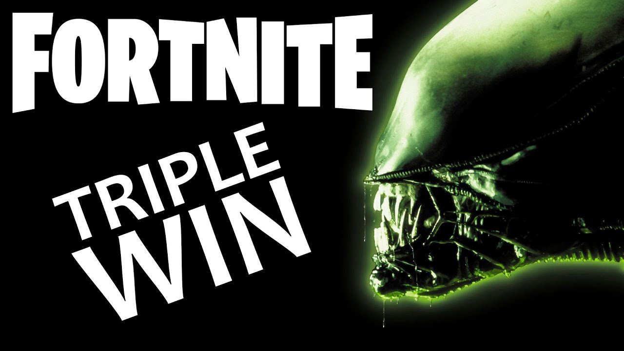 Fortnite - Triple Victoria Con Un Xenomorfo