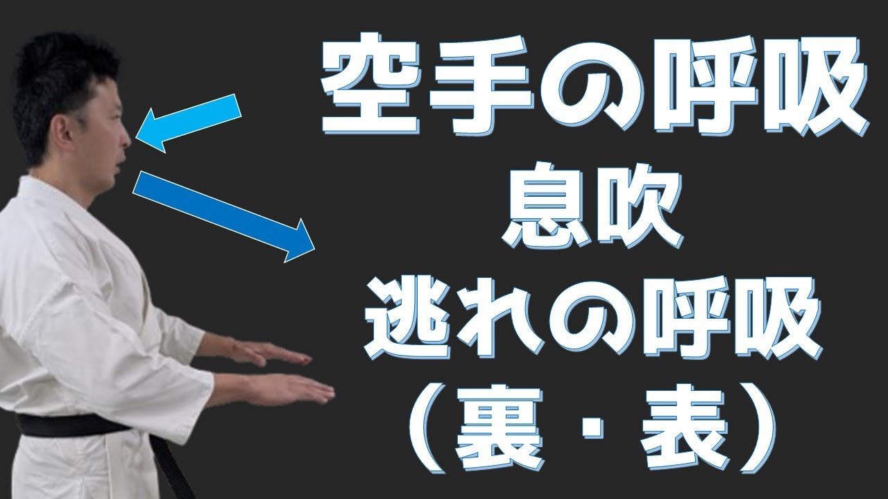 空手の呼吸：息吹・逃れの呼吸（表）・逃れの呼吸（裏）