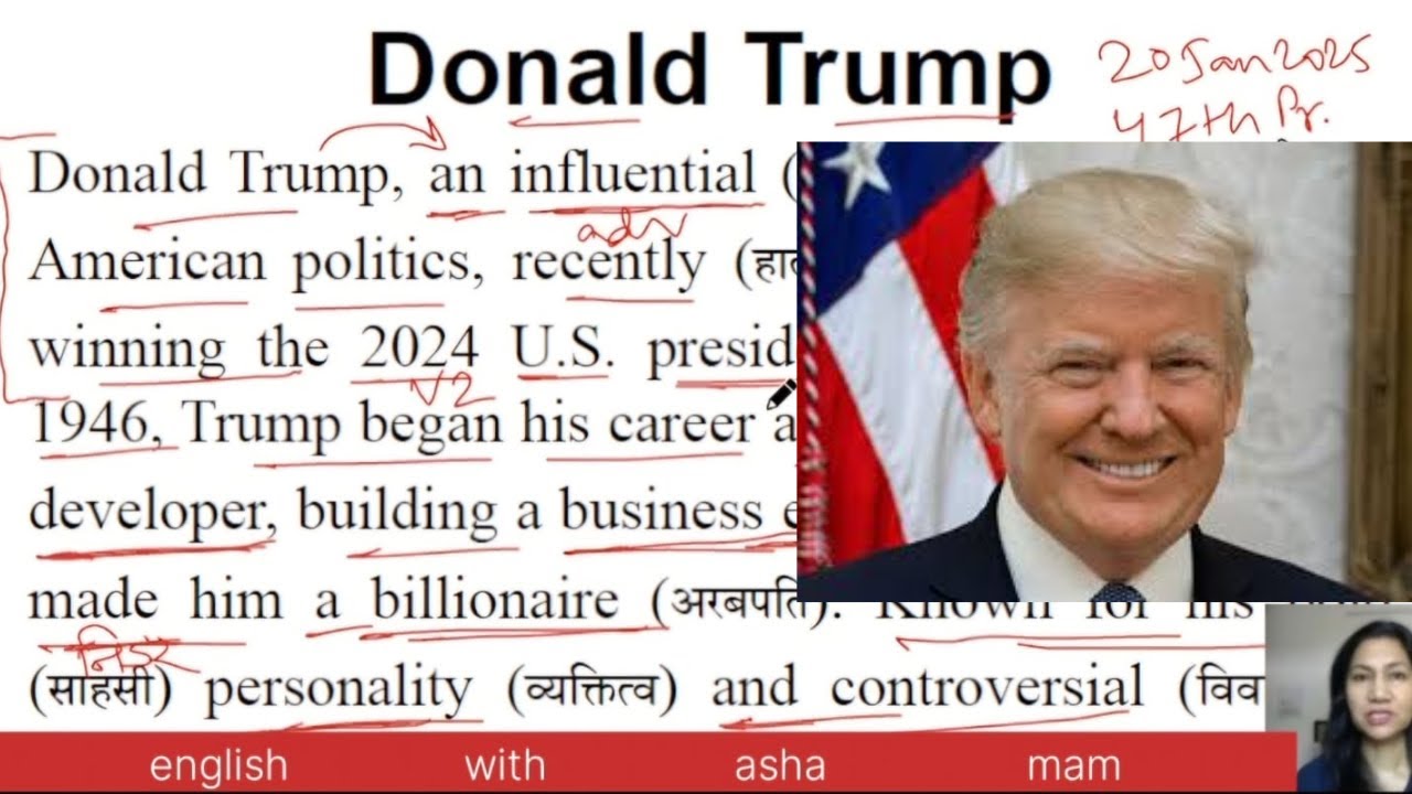 Donald Trump |Paragraph Reading | Passage Reading | Paragraph | Reading Practice| Newspaper News