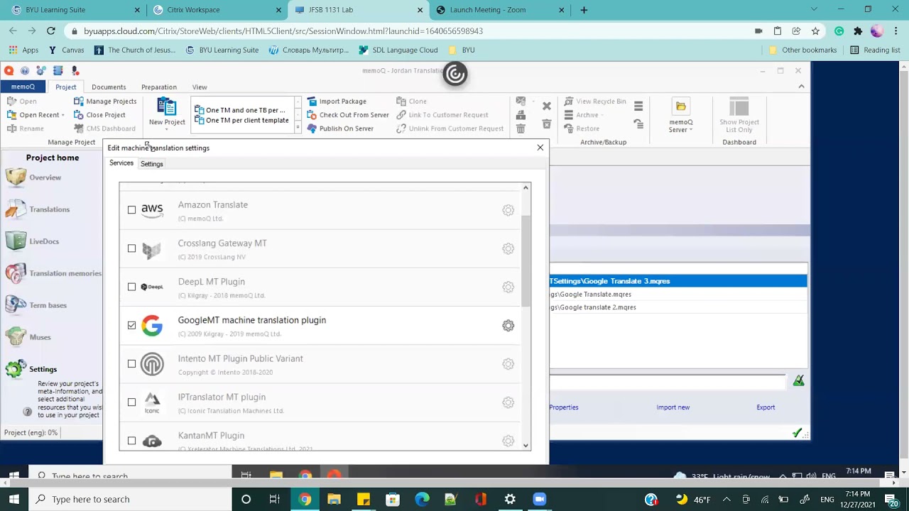 Using Google Translate with MemoQ