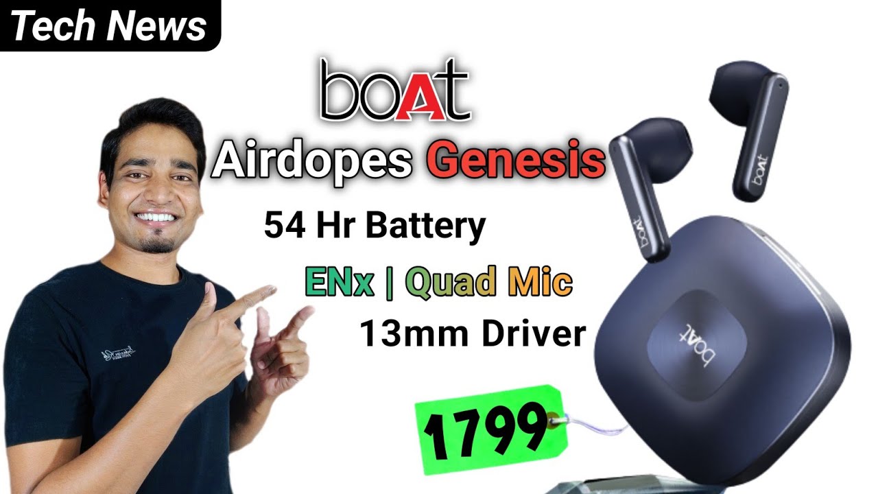 Boat Airdopes Genesis 🔥| 54Hr Battery 🔋| ENC with Quad Mic | 13mm Driver | boat airdopes genesis