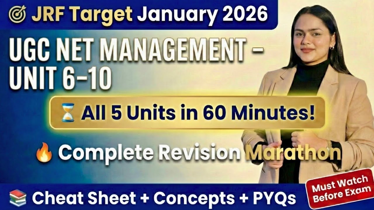 UGC NET Management Paper 2| Unit 6–10 Complete Revision Marathon| Part 2 | 