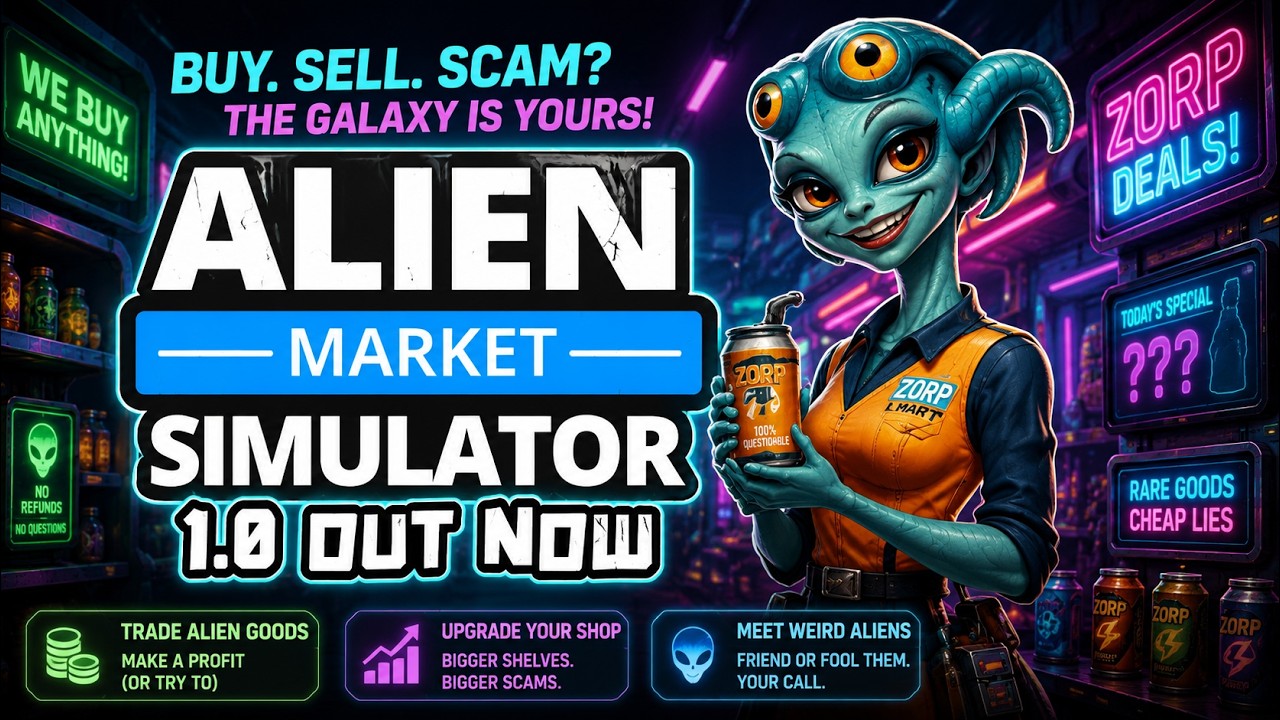 Alien Market Simulator 1.0 Gameplay Walkthrough - Grand Opening (No Commentary) 🚀