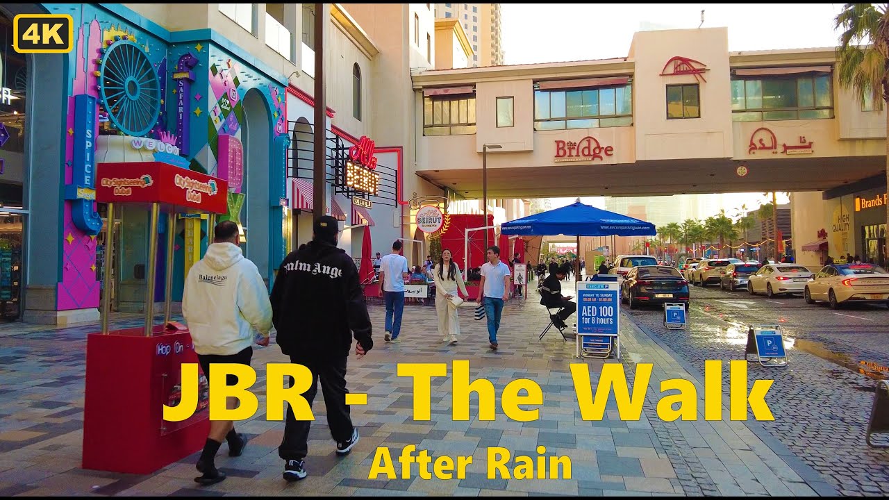 Dubai JBR-The Walk | Walking Tour After Rain | April 2024
