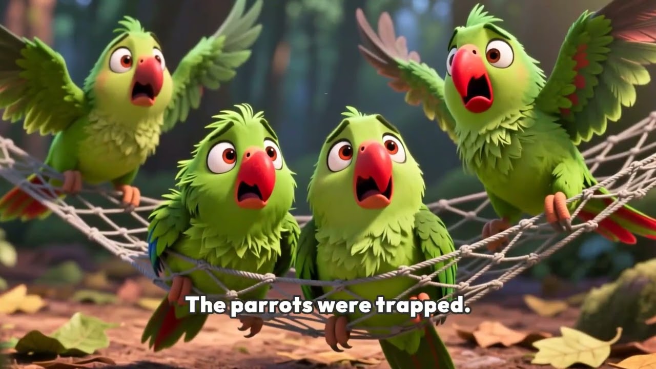 The Parrots' Escape from the Hunter