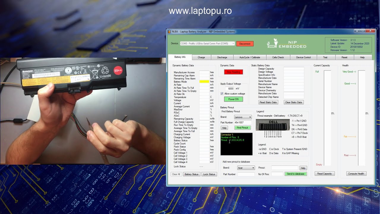 How to Read Laptop Battery Information using PRO NLBA Laptop Battery Tester & Analyzer