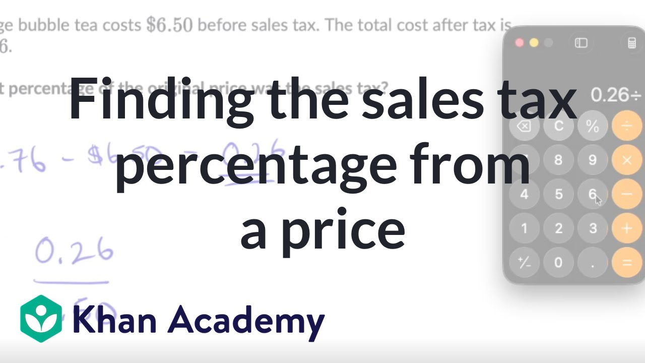 Finding the sales tax percentage from a price