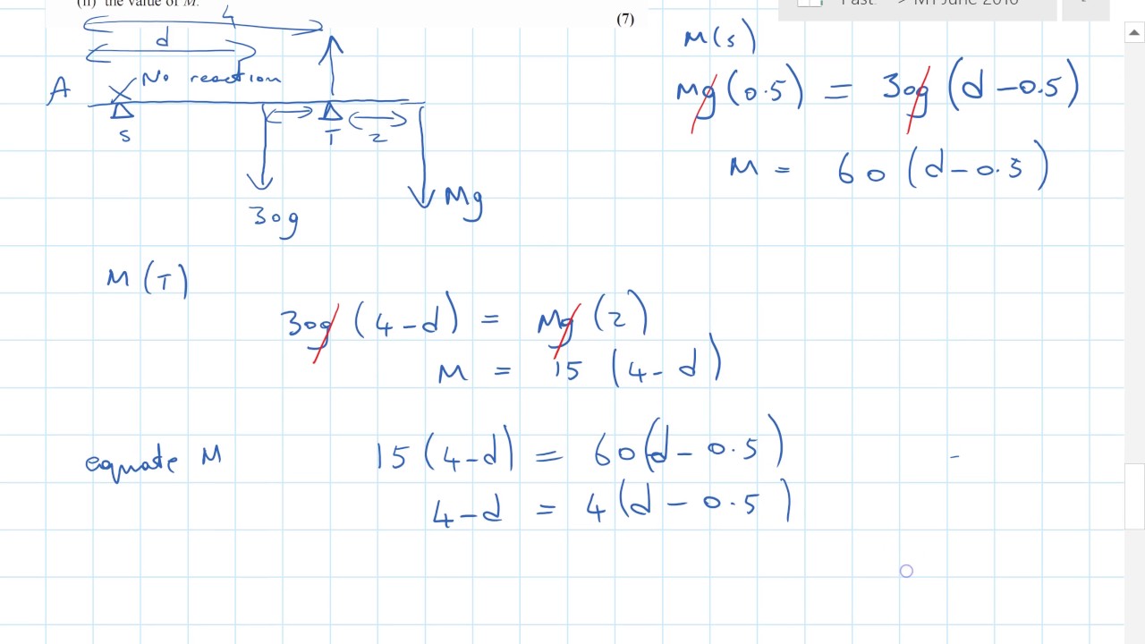 M1 Edexcel June 2016 Part 2