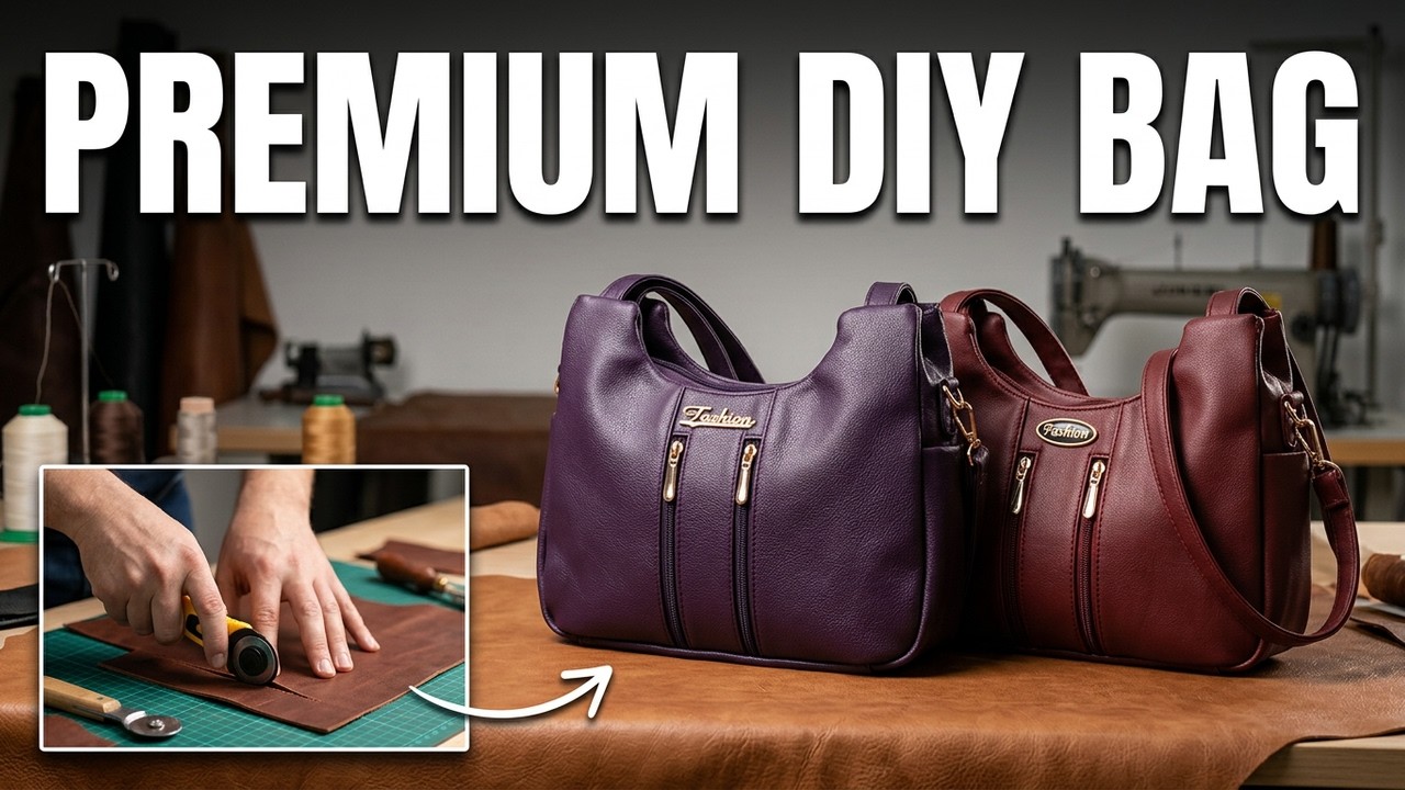 affordable leather bag 👜 /leather tote bag DIY/leather handbag making at home/#vasundhracreation21